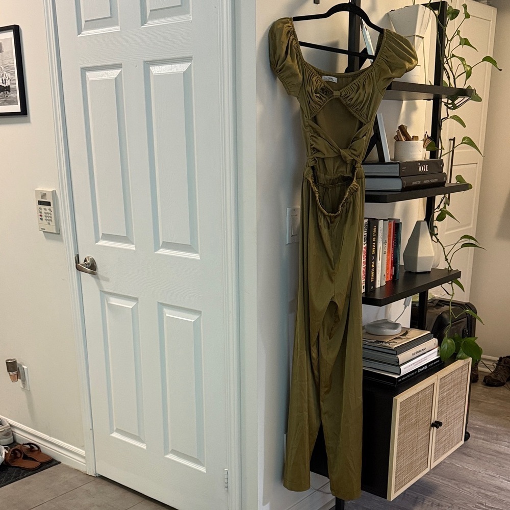 Olive Green Women's romper (long pants) - Picture 2 of 5